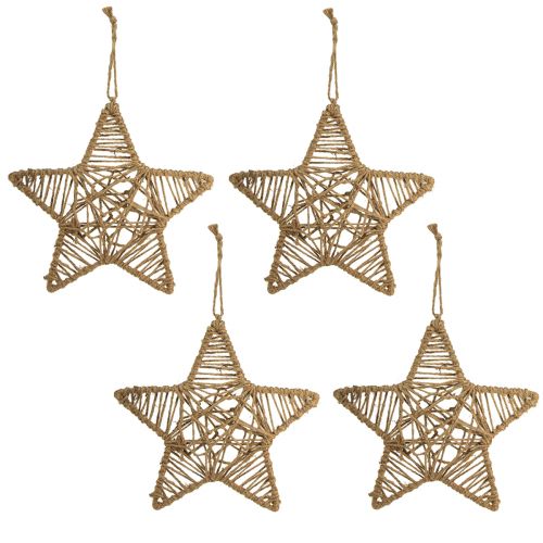 Artikel Decoratieve ster voor ophangster van naturel jute 28cm 4 st