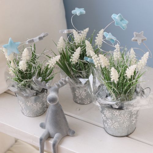Artikel Decoratieve sterren flocked scatter decoratie blauw Ø4/5cm 40 stuks