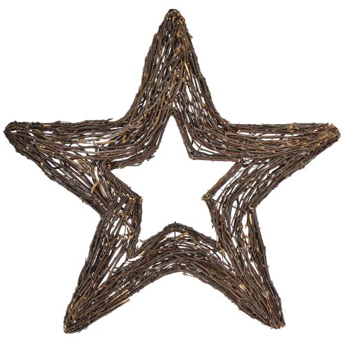 Floristik24 Decoratieve sterren voor het ophangen van wilgensterren naturel 48cm 2st