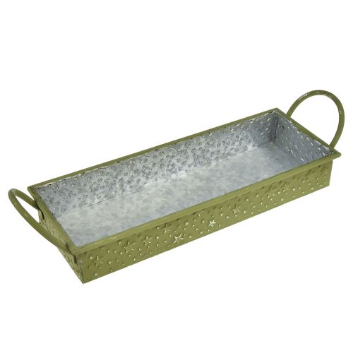 Artikel Decoratief dienblad Kerst groene sterren 49cm/43cm set van 2