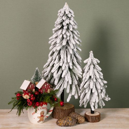 Artikel Decoratieve kerstboom met sneeuwvoet en schors Ø20cm H50cm
