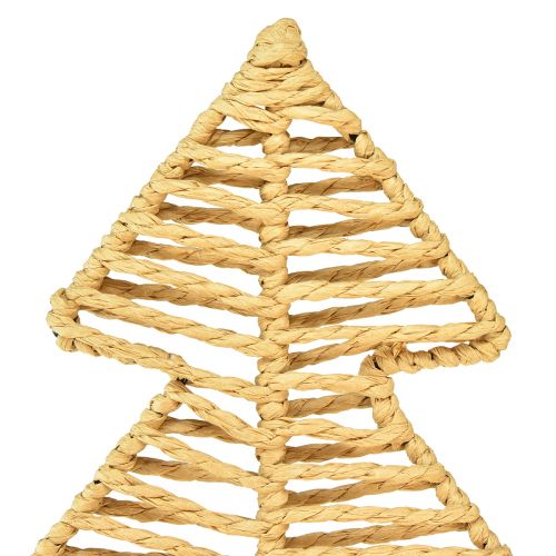 Artikel Decoratieve kerstboom metaal raffia naturel zwart 21x11,5x45cm