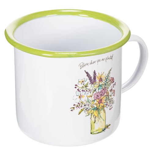 Decoratieve mok/plantenpot, geëmailleerd, Ø11,5 cm H10 cm kopen | Floristik24.nl