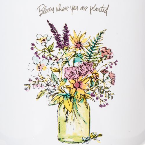 Decoratieve mok/plantenpot, geëmailleerd, Ø11,5 cm H10 cm | Floristik24.nl