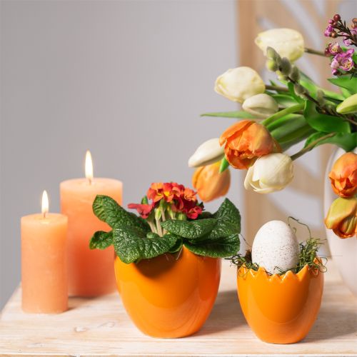 Floristik24 Decoratieve plantenbak Pasen kleurrijke paaseieren keramiek Ø11cm 4 stuks