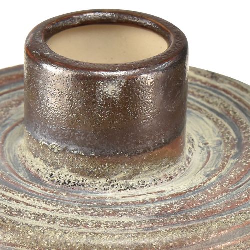 Artikel Decoratieve vaas keramiek keramische vaas bruin blauw grijs 12x10,5cm 2st
