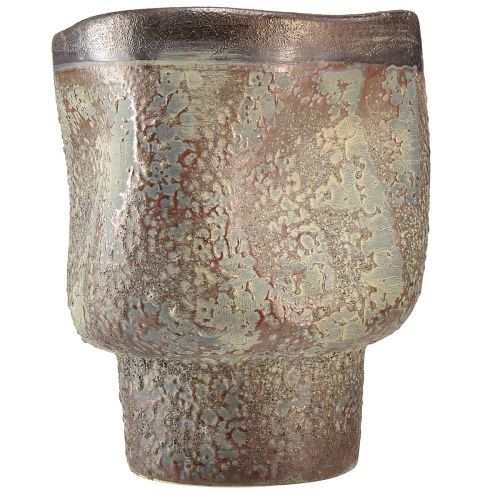 Artikel Decoratieve vaas keramiek plantenbak metallic bruin grijs blauw 16,5×20,5cm