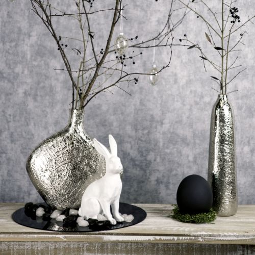 Artikel Decoratieve vaas metaal gehamerd bloemenvaas zilver Ø9,5cm H32cm