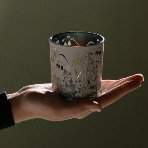 Artikel Decoratieve glazen lantaarn met bladmotief voor stijlvolle woonaccessoires, 8 cm, 4 stuks