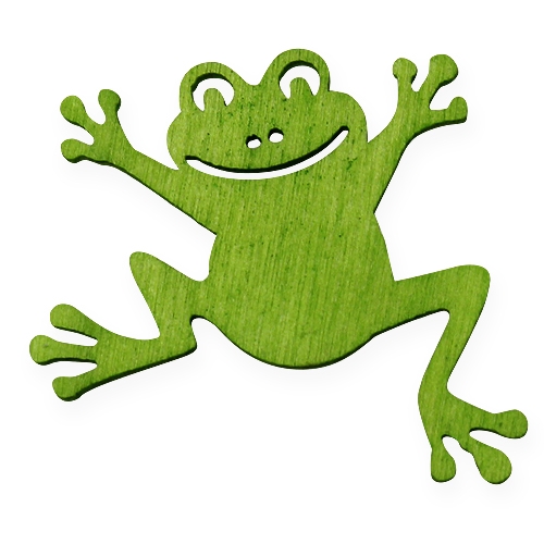 Floristik24 Strooidecoratie houten kikker groen 4cm 72 st