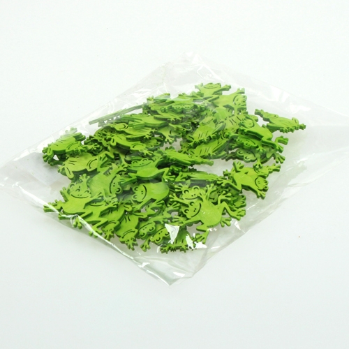 Floristik24 Strooidecoratie houten kikker groen 4cm 72 st