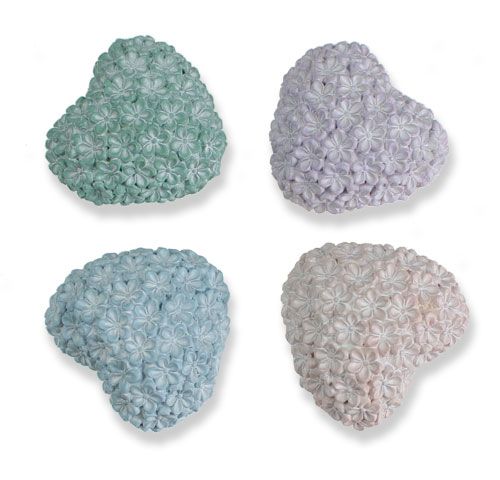 Floristik24 Decoratieve harten met bloemen pastel 6,5 cm 4 stks