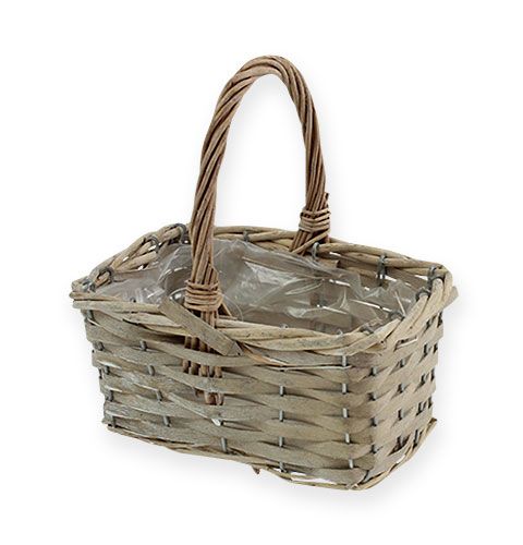 Floristik24 Handvatmand 18x12cm grijs