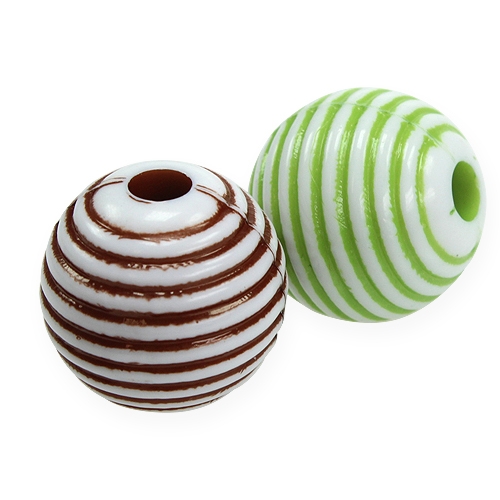 Floristik24 Decoratieve kralen groen, bruin Ø2cm 53st