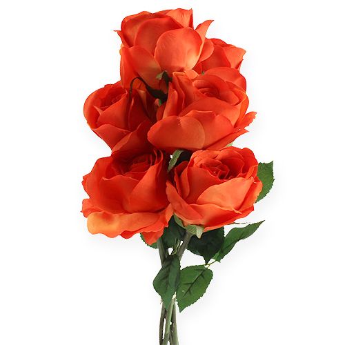 Floristik24 Decoratieve rozen oranje 32cm 6st