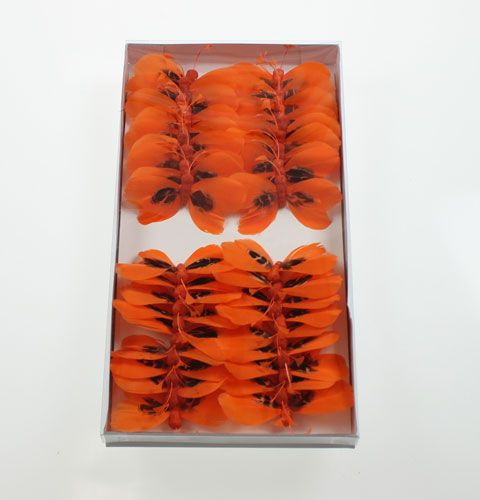 Floristik24 Decoratieve vlinders op draad oranje 9cm 36p