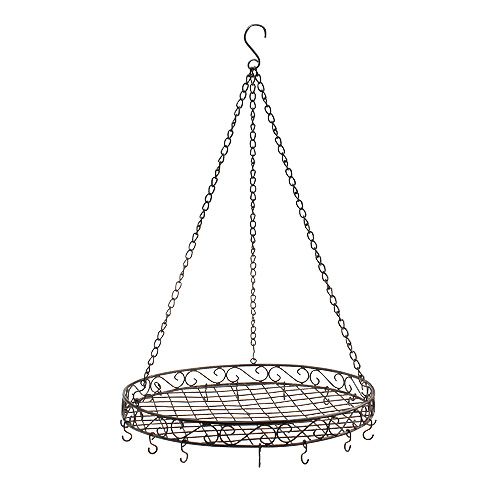 Floristik24 Dienblad met haken om op te hangen bruin, roest Ø45cm