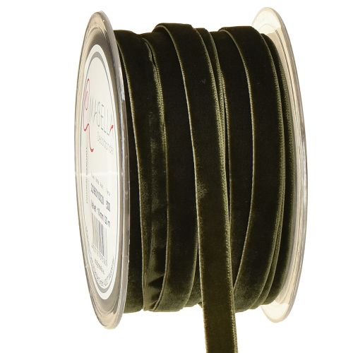 Artikel Decoratieve linten Fluweel donkergroen 10mm 20m