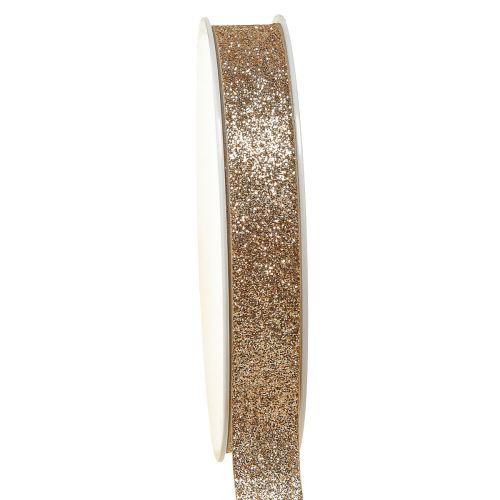 Decoratief lint champagne glitterlint decoratief lint B15mm L18m