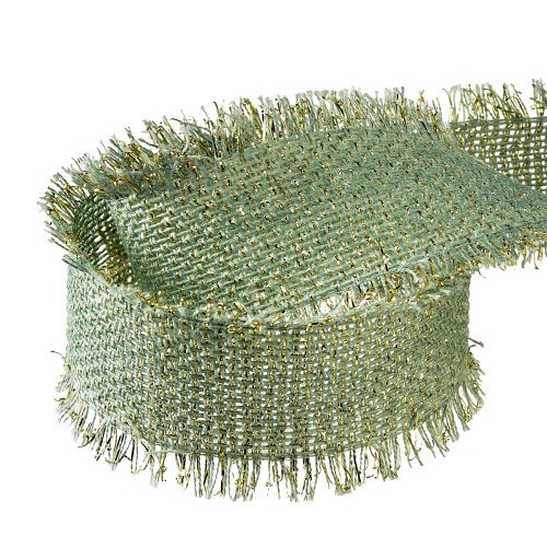 Artikel Sierlint franje sierlint lichtgroen goud B40mm L15m