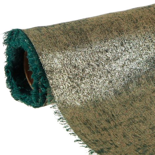 Artikel Decoratief lint groen goud gerafeld vintage B28cm L2,5m