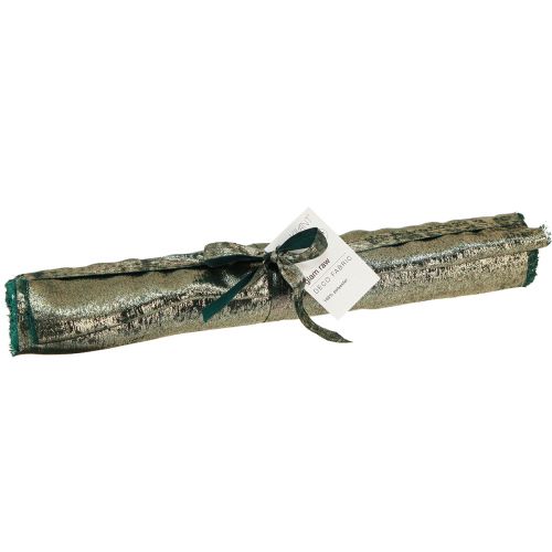 Artikel Decoratief lint groen goud gerafeld vintage B28cm L2,5m