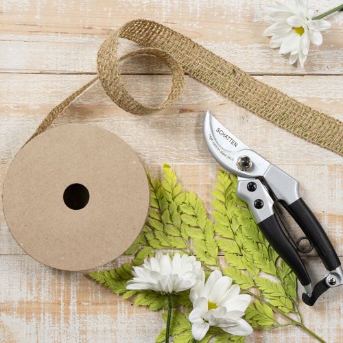 Artikel Groen decoratief lint van jute, naturel, 25 mm breed, 10 m lang