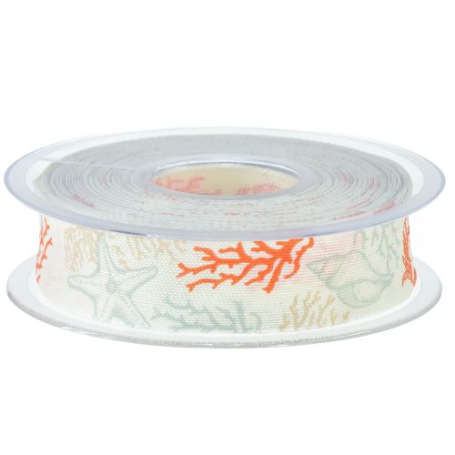 Artikel Decoratief lint maritiem cadeaulint koraal 25mm 18m