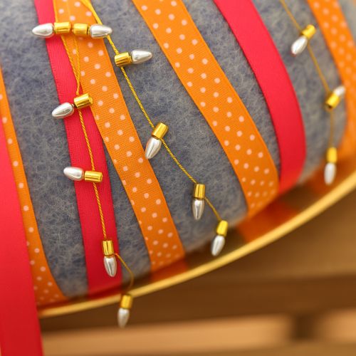 Artikel Decoratief lint kerstverlichting goud zilver B12mm L5m