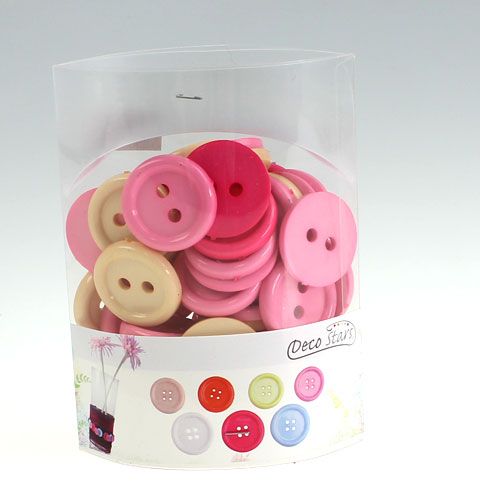 Floristik24 Decoratieve knopen Ø3,5cm 3-kleurig 46 st