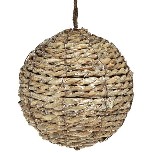 Artikel Decoratieve ballen voor het ophangen van ballen strogrijs Ø15cm 3st