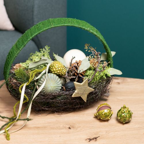 Artikel Decoratieve kastanjes in groen-geel – 6 cm – ideale herfst- en vakantiedecoratie – 6 st