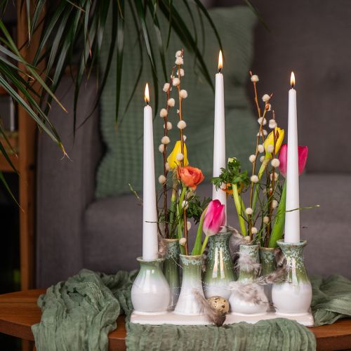 Artikel Decoratieve keramische vazen op een dienblad, veelzijdige woondecoratie, 26 cm