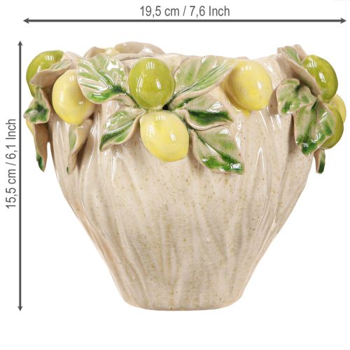 Artikel Decoratieve keramische bloempot – citroenpatroon voor zuidelijke flair Ø19,5cm