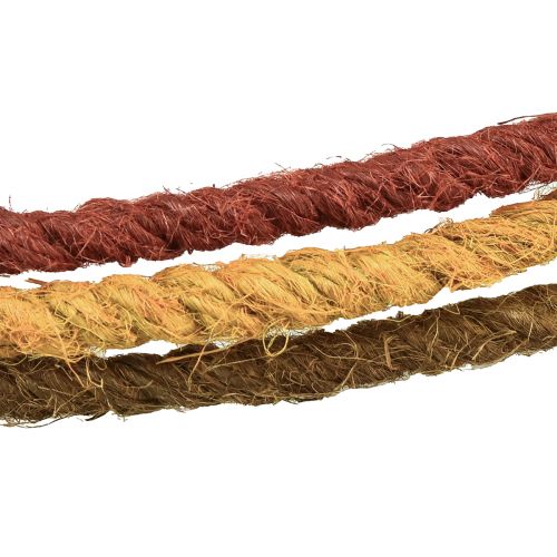Artikel Decoratieve ring gekleurde ring met jute geel oker bruin Ø30cm 3st