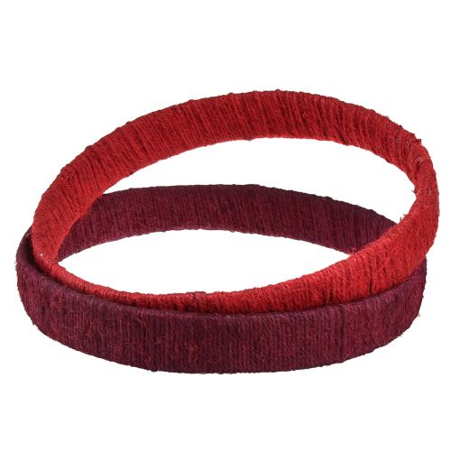 Artikel Decoratieve ring jute decoratielus rood donkerrood 4cm Ø30cm 2st
