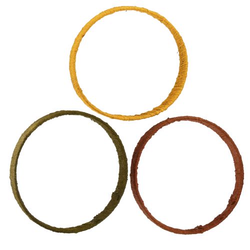 Artikel Decoratieve ring jute lus geel oker bruin 4cm Ø30cm 3st
