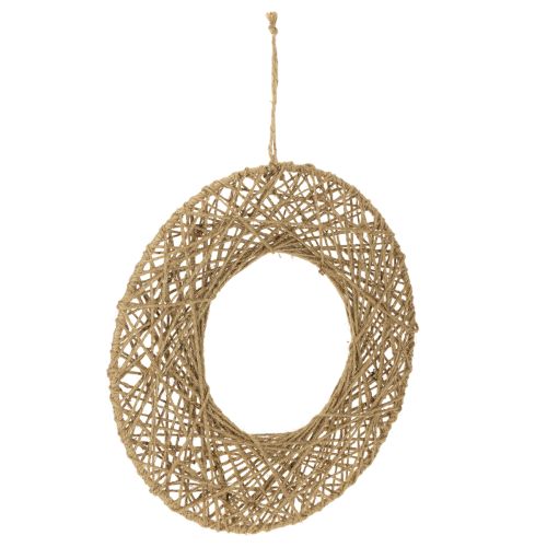 Floristik24 Decoratieve ringen van jute, natuurlijke stijl, hangende decoratie, boho-stijl, Ø38 cm, 2 stuks, metalen ringen, wanddecoratie, raamdecoratie