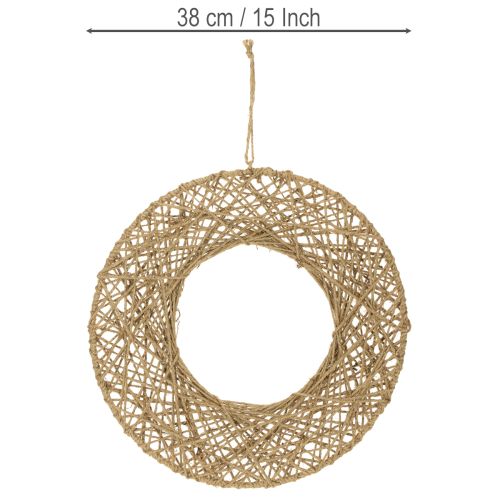 Artikel Decoratieve ringen van jute, natuurlijke stijl, hangende decoratie, boho-stijl, Ø38 cm, 2 stuks, metalen ringen, wanddecoratie, raamdecoratie