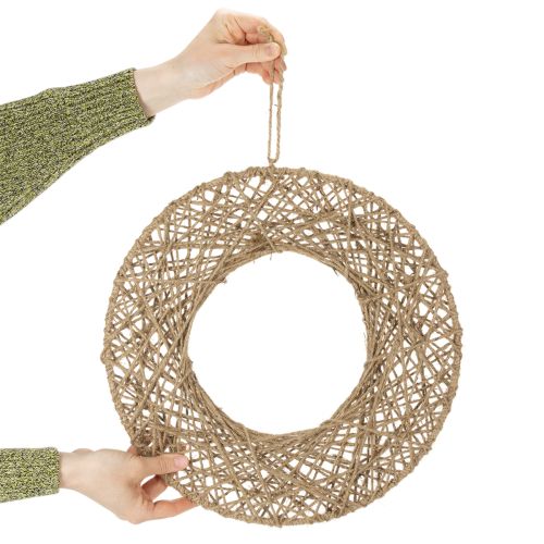 Artikel Decoratieve ringen van jute, natuurlijke stijl, hangende decoratie, boho-stijl, Ø38 cm, 2 stuks, metalen ringen, wanddecoratie, raamdecoratie