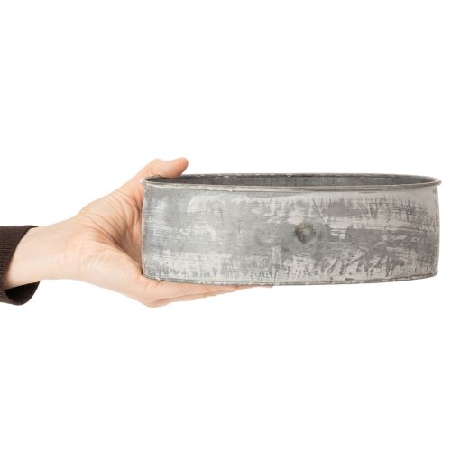 Artikel Decoratieve metalen schaal, ovaal, grijs, L22,5/19,5/16 cm, set van 3