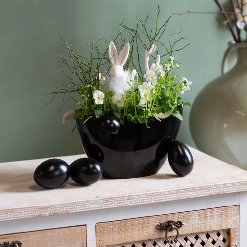 Artikel Decoratieve schaal zwart ovaal plantenboot 24x9,5cmx14,5cm