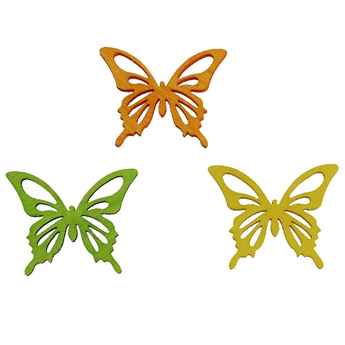 Decoratieve vlinders gekleurd 4cm 90p | Floristik24.nl