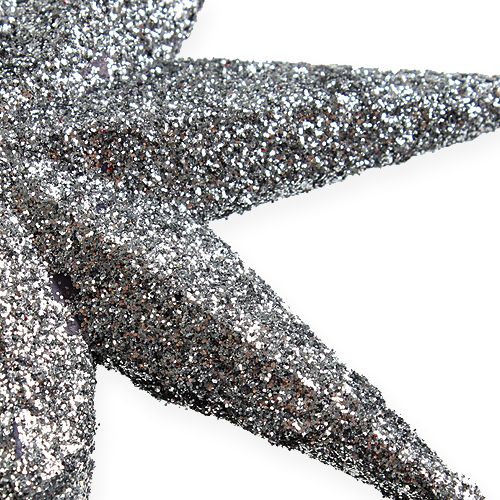 Floristik24 Glitterster zilver 10cm 12st