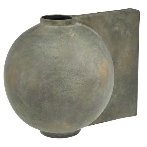 Decoratieve vaas keramiek antieklook bronsgrijs 30×20×24cm