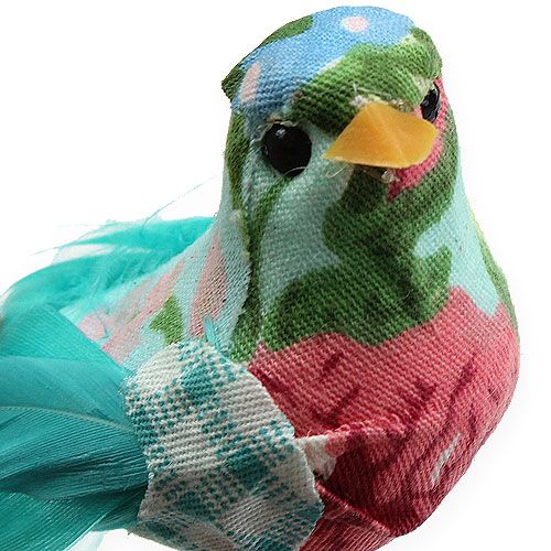 Floristik24 Decoratieve vogel op de draad turkoois 13cm 2st