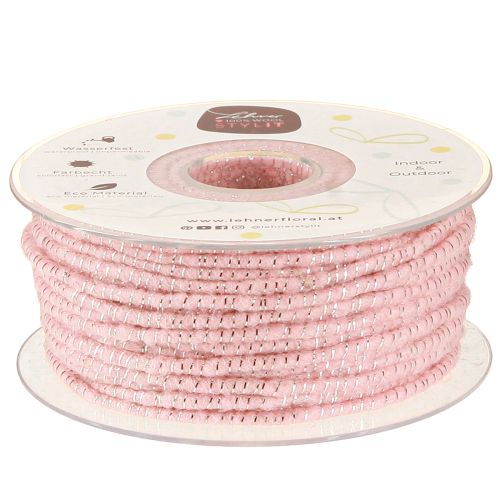 Floristik24 Wick draad Glamour Roze/Zilver met draad 33m