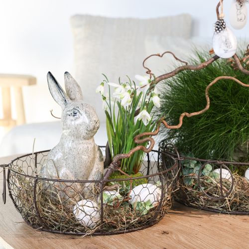 Floristik24 Draadmand Kom met Handvat Bruin Ø35/30/25cm Set van 3