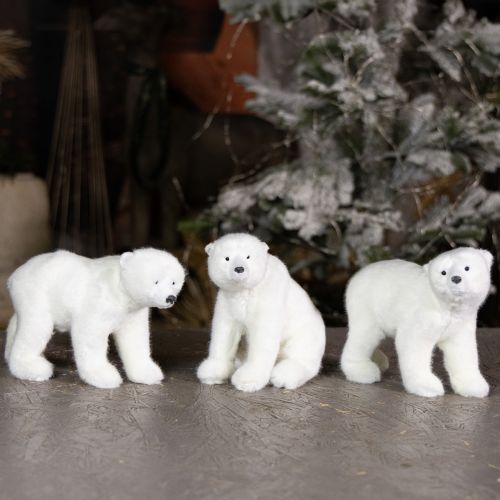 Artikel IJsbeer decoratieve figuren staand en zittend wit 16/20cm 3st