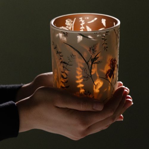 Artikel Elegante kaarsenhouder met bloemenmotief voor een harmonieuze kamerinrichting, 12,5 cm, 2 stuks